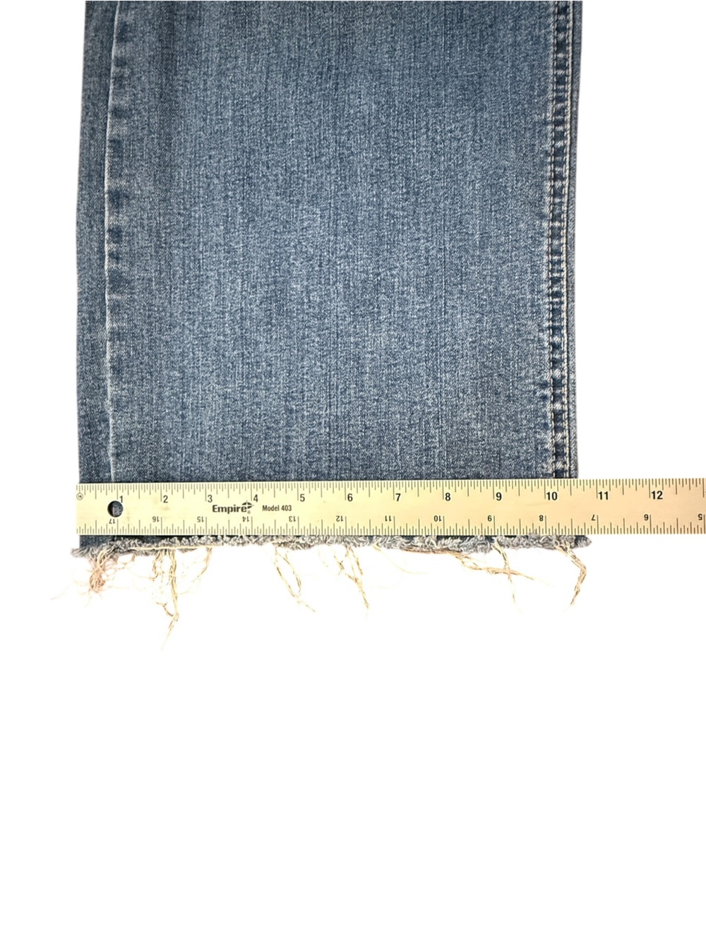 OAT New York Wide Leg Jeans Women’s Size 4/27 Medium Wash Raw Hem Patch Pocket - Picture 12 of 12